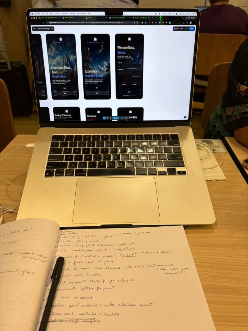 Real product screens and build notes from a DreamLaunch app development project